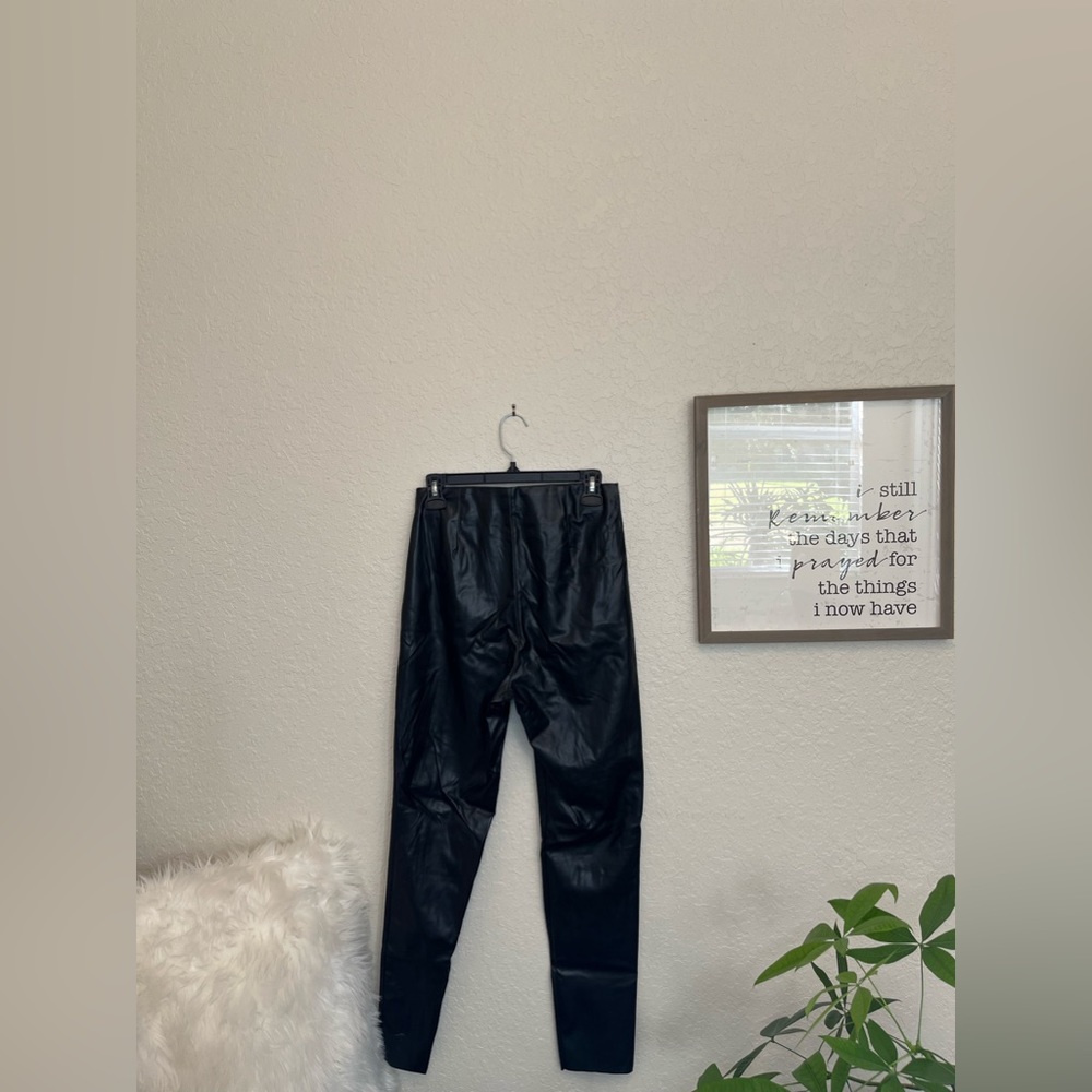 Faux Leather Stretch Pants - Picture 2 of 3